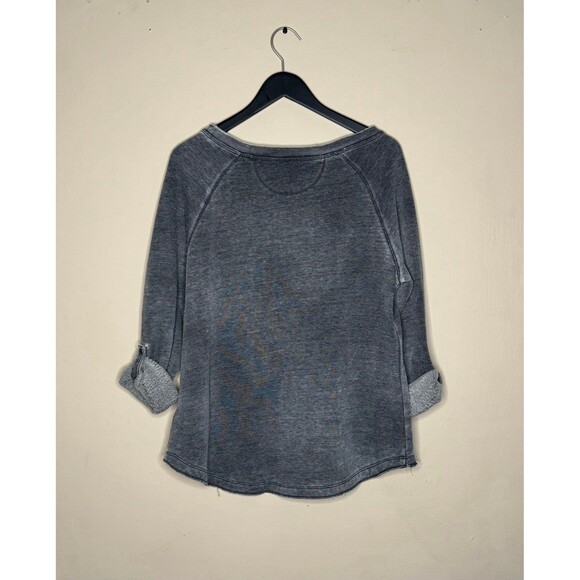 Calvin Klein Wide Neck Mineral Wash Sweatshirt Faded Black Grey VERY Soft Medium - Picture 7 of 9